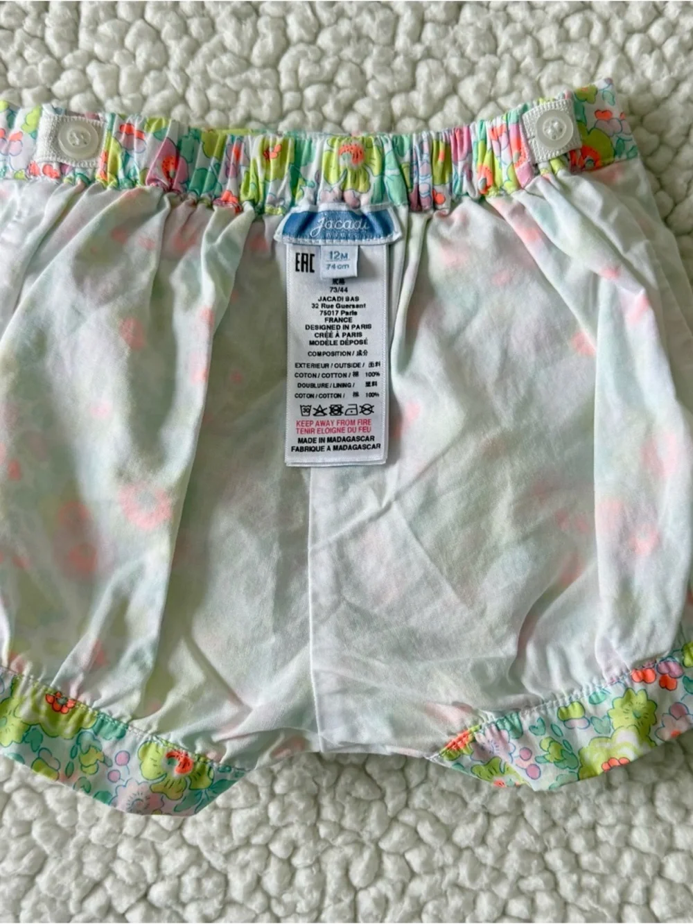 Jacadi Pink Polka Dot Bloomers & Multicolor Floral Diaper Covers